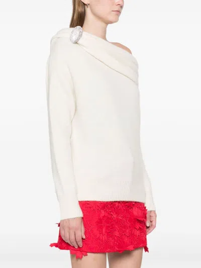 Giuseppe Di Morabito Cozy White Alpaca-merino Sweater In Blue