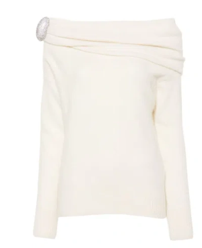Giuseppe Di Morabito Cozy White Alpaca-merino Sweater In Blue