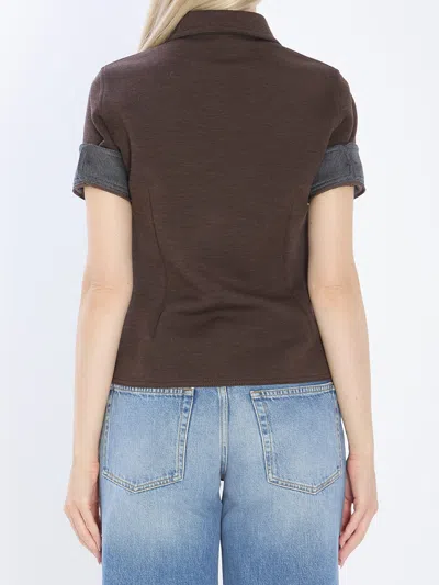 Gucci Cotton And Wool Jersey Shirt In Brown