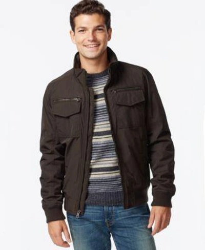 Shop Tommy Hilfiger Men&#039;s Big &amp; Tall Dual-pocket Bomber Coat In Army Green