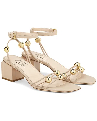 Agl Attilio Giusti Leombruni Angie Balls Leather Sandal In Neutral