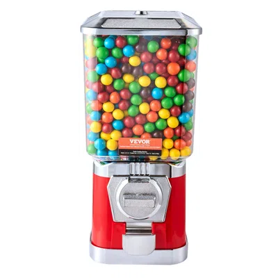 Vevor 17"h Gumball Machine Vending Coin Bank Vintage Candy Dispenser Pc Red - Red