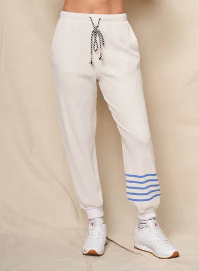 Sundry Striped Jogger Pants In Optic White In White
