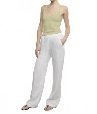 Enza Costa Cotton Rib Cami Tank In Celadon In White