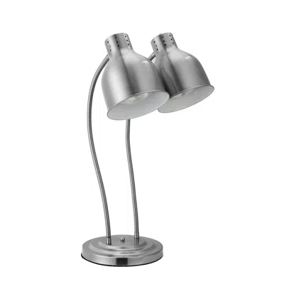 Vevor Commercial Food Heat Lamp 2-head Electric Catering For Food Restaurant & Buffet - Silver In Metallic