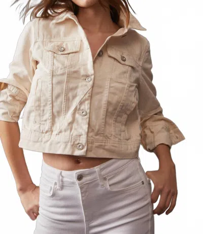Free People Rumors Denim Jacket In Ecru In Neutral