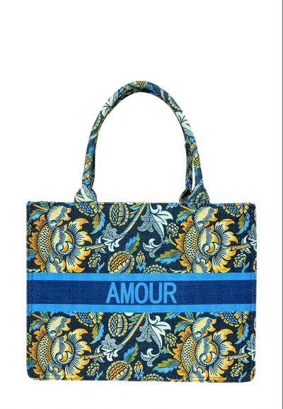 Little Secret Of Mine Women's Amour Tropical Pattern Tote Bag In Floral Blue In Multi