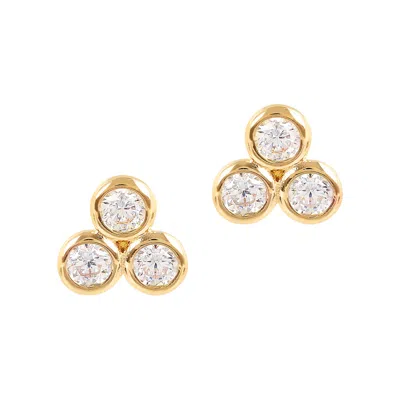 Autentica - 0.30 Cttw Bezel Set Stud Earrings In Gold