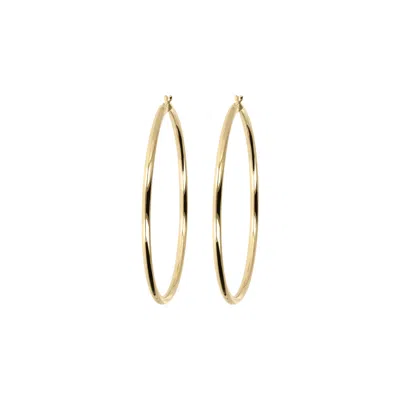 Autentica - 2-1/2" Polished Hoop Earrings In Gold