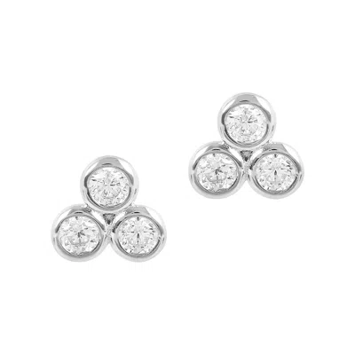 Autentica - 0.30 Cttw Bezel Set Stud Earrings In Metallic