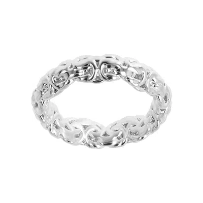 Autentica - Polished Byzantine Band Ring In White