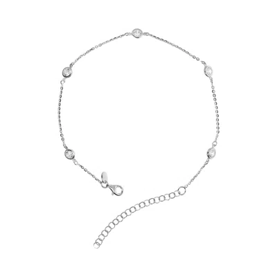 Autentica - 2.35 Cttw Station Ankle Bracelet In White