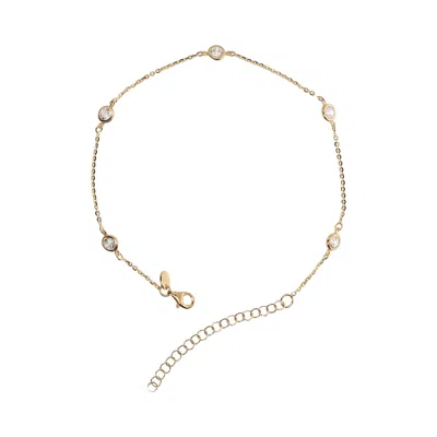 Autentica - 2.35 Cttw Station Ankle Bracelet In Gold