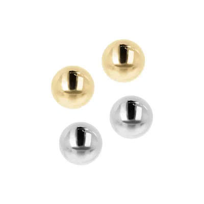 Autentica - Set Of 2 6mm Ball Stud Earrings In Multi