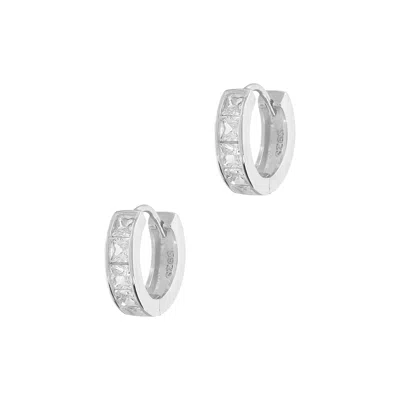 Autentica - Huggie Hoop Earrings, 1.00 Cttw In White