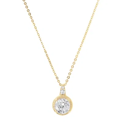 Autentica - 0.90 Cttw Solitaire Pendant With Chain Necklace In Gold