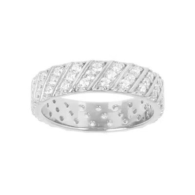Autentica - 0.85 Cttw Multi- Row Eternity Band Ring In White