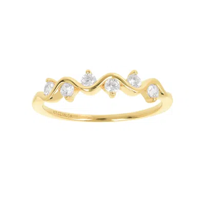 Autentica - Wave Design Band Ring In Gold