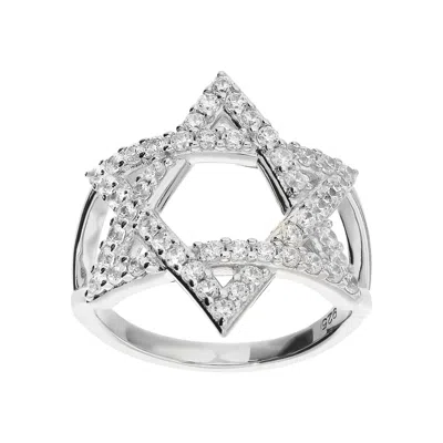 Autentica - Star Of David Ring In White