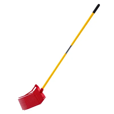 Vevor Horse Manure Fork Garden Tool 18 Angled Tine Plastic Pitchfork Muck Rake For Hay - Multi In Red