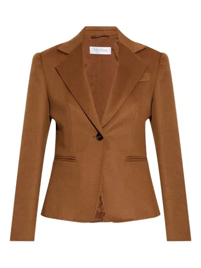 Max Mara Camel Drap Short Jacket In Brown