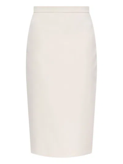Max Mara Sheath Skirt In Stretch Fabric In White