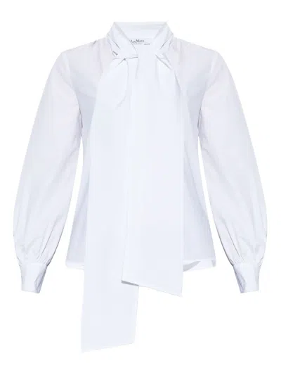 Max Mara Stretch Cotton Blouse In White