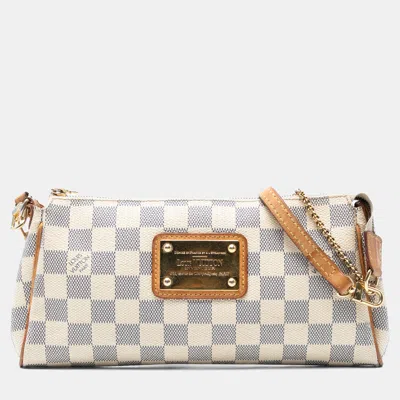 Pre-owned Louis Vuitton White Damier Azur Eva Bag
