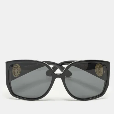 Pre-owned Burberry Black B 4290 Tb Oversized Sunglasses