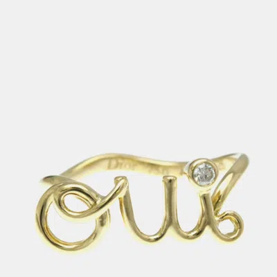 Pre-owned Dior Christian  Amour 18k Yellow Gold Fashion Diamond Band Ring