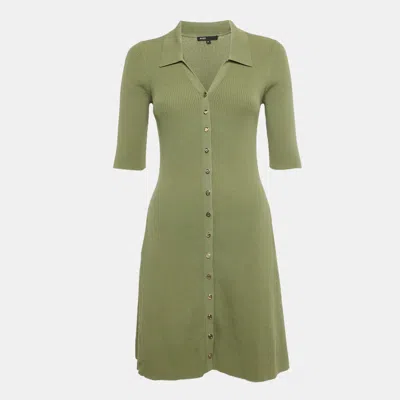 Pre-owned Maje Green Knit Mini Dress M