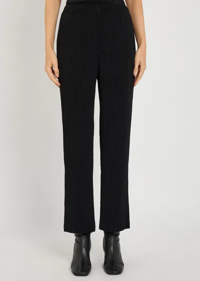 Issey Miyake Straight-leg Plissé Trousers In Black