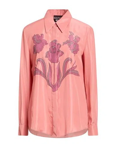 Boutique Moschino Woman Shirt Salmon Pink Size 6 Acetate, Silk In Pink