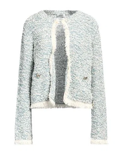 Liu •jo Woman Cardigan Blue Size M Cotton, Polyester, Polyamide, Viscose In Blue