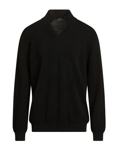 Fedeli Man Sweater Black Size 50 Cotton In Black