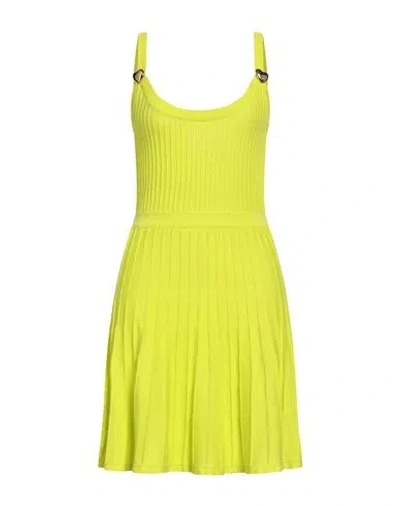 Moschino Couture Woman Mini Dress Lime Green Size 6 Cotton In Green