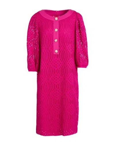 Clips More Woman Midi Dress Fuchsia Size 14 Polyamide, Cotton, Viscose, Elastane In Pink