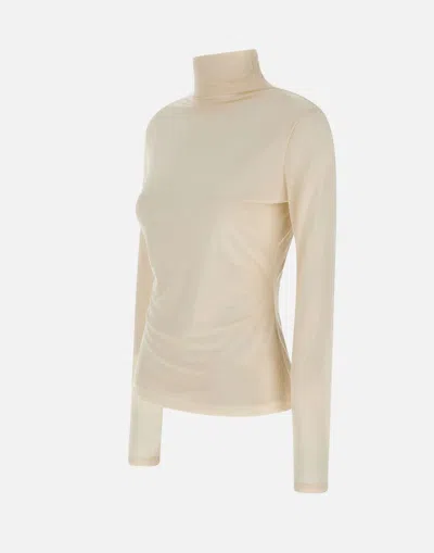 Hugo Boss Boss  High-neck Jersey Top In Neutral