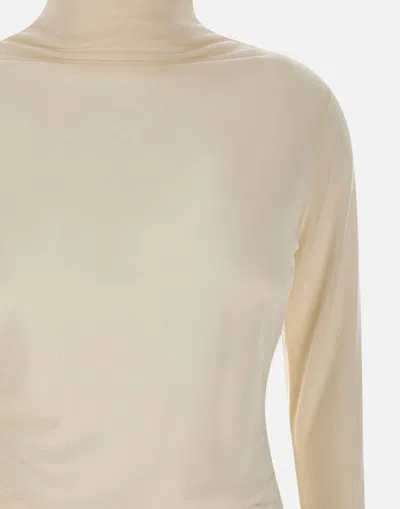 Hugo Boss Boss  High-neck Jersey Top In Neutral