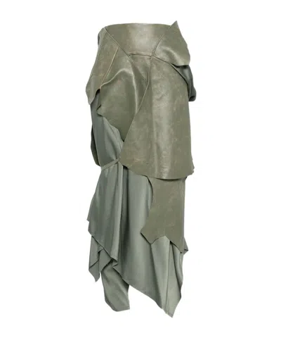 Ann Demeulemeester Layered Skirt In Green