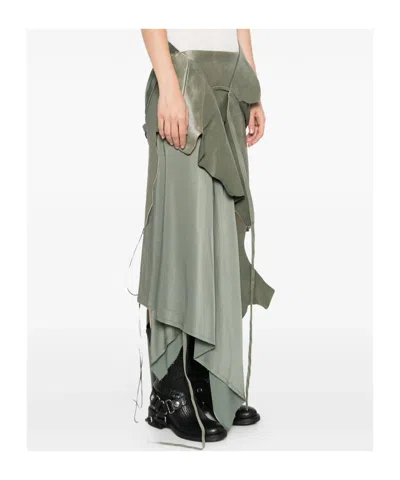 Ann Demeulemeester Layered Skirt In Green