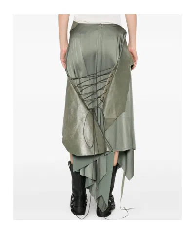Ann Demeulemeester Layered Skirt In Green