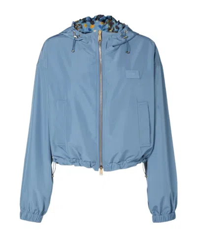 Fendi Veste Coupe-vent-veste Coupe-vent Réversible En Nylon Imprimé In Blue