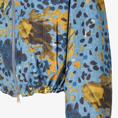 Fendi Veste Coupe-vent-veste Coupe-vent Réversible En Nylon Imprimé In Blue