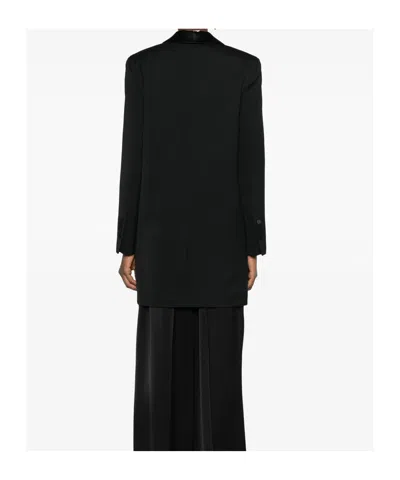 Semicouture Lapel Long-sleeved Suit Jacket In Black