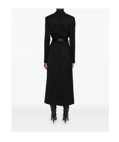 Victoria Beckham Shawl-lapel Slit Coat In Black