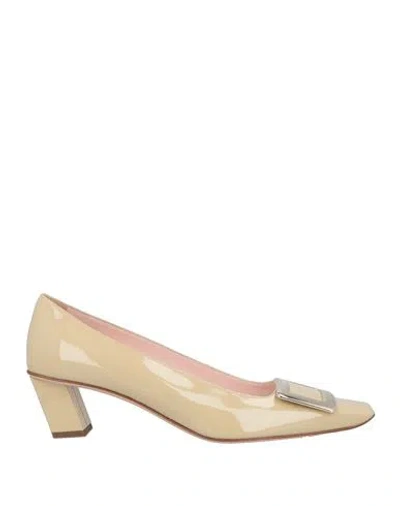 Roger Vivier Woman Pumps Beige Size 4.5 Leather In Neutral