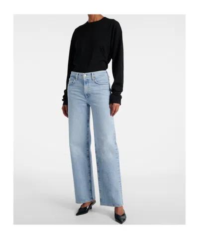Agolde Harper High-rise Wide-leg Denim Trousers In Black