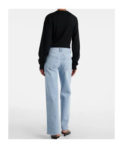 Agolde Harper High-rise Wide-leg Denim Trousers In Black