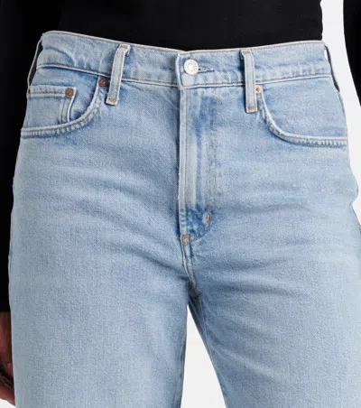 Agolde Harper High-rise Wide-leg Denim Trousers In Black